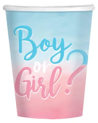 Produktbild von 8 Pappbecher Boy or Girl 250ml