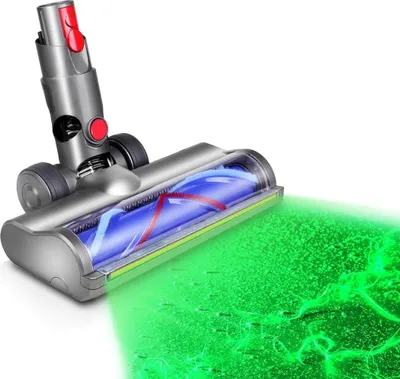 Image de Buse pour sols - Compatible avec les modèles V7, V8, V10, V11 et V15 - LED verte - Brosse cylindrique - Plastique ABS - Bleu
