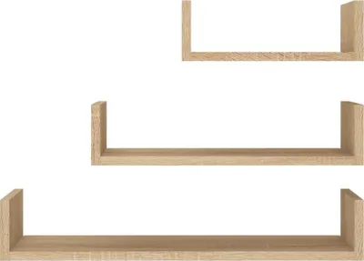 Produktbild von vidaXL Wandregal 3 Stk. Sonoma-Eiche Holzwerkstoff