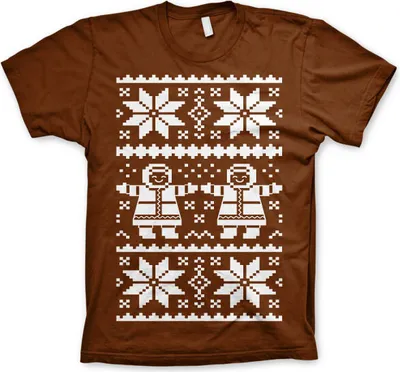 Produktbild von Retro X-Mas Knit Pattern T-Shirt - Medium - Brown