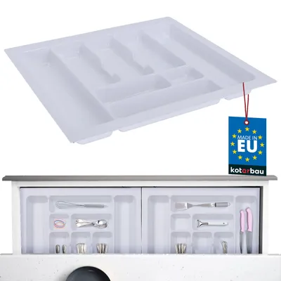 Produktbild von KOTARBAU® Box na príbory do zásuvky Organizér do zásuvky na kuchynské príbory biely 535x490mm