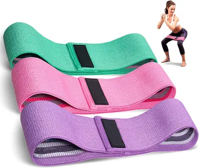 Produktbild von Resistance Hip Bands, Fitnessbänder Set Yogagurt in 3 Zugkraftstärken Trainingsband Yogaband  Widerstand und Unterstützung fürs Beintraining, Krafttraining und Klimmzüge