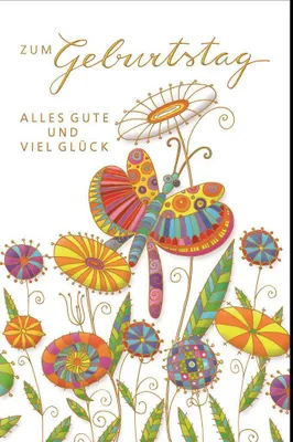 Produktbild von Geburtstag - Glückwunschkarte im Format 11,5 x 17 cm mit Umschlag