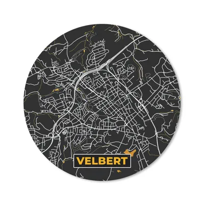 Produktbild von MuchoWow® Mauspad Mousepad Velbert - Gold - Stadtplan - Karte - Deutschland 20x20 cm - Mousepads - Maus Mat - Pad - Mausunterlage - Schreibtischmatte