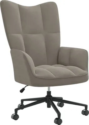 Image de The Living Store fauteuil inclinable en velours gris clair