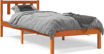 Produktbild von vidaXL Massivholzbett ohne Matratze Wachsbraun 75x190 cm Kiefernholz