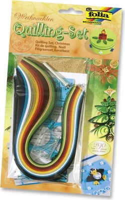 Produktbild von folia 12809 Quilling-Set, Weihnachten, mehrfarbig, 290-teilig (1 Set)