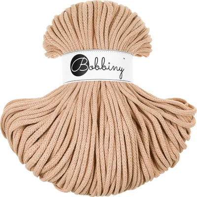 Produktbild von BOBBINY 5mm Premium Flechtkordel 100 m Garn Häkeln Makramee, Farbe:Biscuit