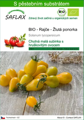 Obrázek produktu pro SAFLAX - BIO - Rajče - Žlutá ponorka - Solanum lycopersicum - 10 Semena - S pěstebním substrátem bez klíčků