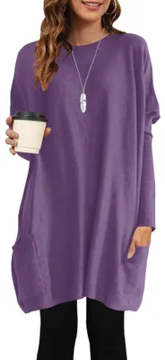Obrázok produktu pre Solidchoice - Dámsky oversized pulóver s vreckami