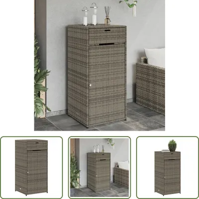 Produktbild von The Living Store Gartenschrank Grau 55x55x111 cm Poly Rattan