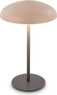 Image de Briloner CAXA Lampe de table LED sans fil IP44, dimmable, tactile, batterie, protection contre les projections d'eau, beige anthracite, Ø19,5 x 30,5 cm