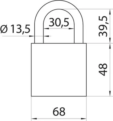 Produktbild von ABUS 838/70 Stahl-Vorhängeschloss, 4 schlüssel