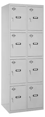 Image de Casier-armoire Simonlocker Desm. 4 Portes 2/8 400 (800) Gris Gris Taquilla 1800x800x500 - Simonrack