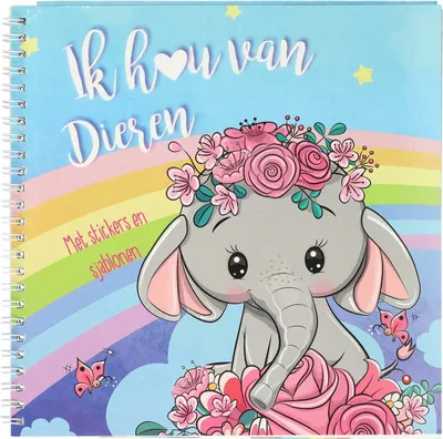 Produktbild von Aufkleber und Vorlagenbuch Ich liebe Tiere