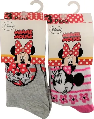 Produktbild von Disney Minnie Maus 6er Set Mädchen Socken Weiß/Pink/Grau für Kinder, Mädchen (31/34)