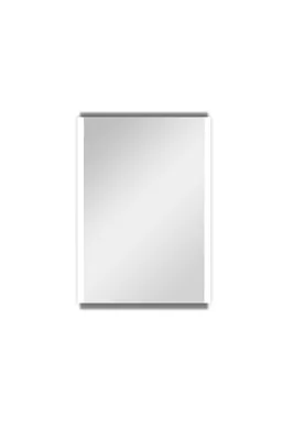 A square mirror with a thin frame, presented on a white background.