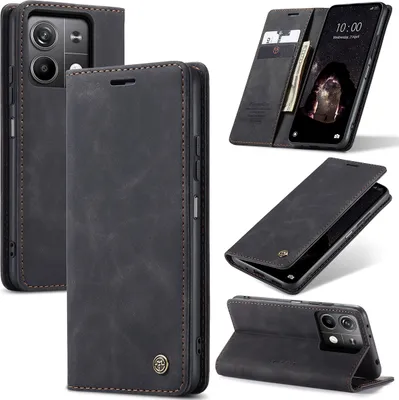 Immagine prodotto di Xiaomi Redmi Note 13 5G Custodia, Retro Custodia in Finto cuoio con funzione di stand Cover protettiva per Xiaomi Redmi Note 13 5G Nero