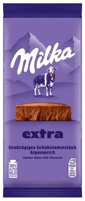 Immagine prodotto di Barretta di cioccolato al latte alpino Milka EXTRA confezione morbida 190g