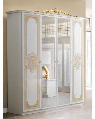Immagine prodotto di Casa Padrino armadio barocco per camera da letto bianco / grigio / oro 177 cm - Mobili barocchi per camera da letto