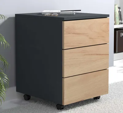 Produktbild von VCM Rollcontainer | Beistellcontainer mit Schubladen | Maße ca. H. 55 x B. 39 x T. 45 cm | Bürocontainer - Dalosa 3 Schubladen