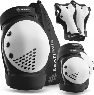 Produktbild von SKATEWIZ Schoner Set Kinder Protektoren-Set Erwachsene [6pc] - Schützer Inliner Knieschoner Knieschützer Skateboard Schutz Skate