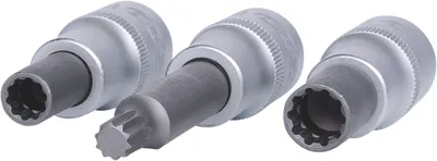 Produktbild von KS Tools 515.1039, Steckschlüssel-Satz, 1/2", 3 Kopf/Köpfe, Chrom-Vanadium-Stahl, ISO 1174, DIN 3121, 280 g