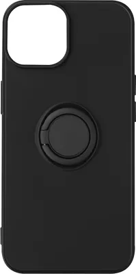 Produktbild von Soft Touch Hülle mit Ring-Halterung Apple iPhone 14 – Schwarz