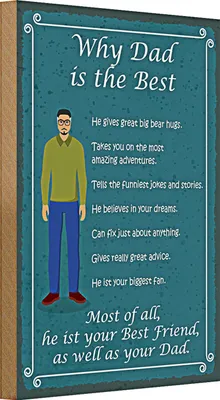 Produktbild von Holzschild Spruch 20x30cm why Dad is the best Papa bester