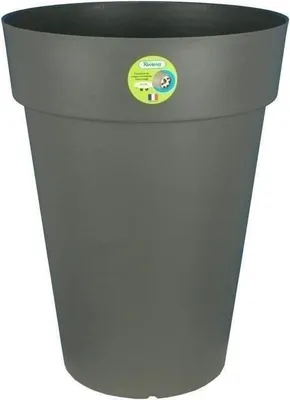 Image de Pot de fleurs RIVIERA Soleilla Rond, Ø 39 x H 52 cm, 38 L, Gris pailleté, Polypropylène