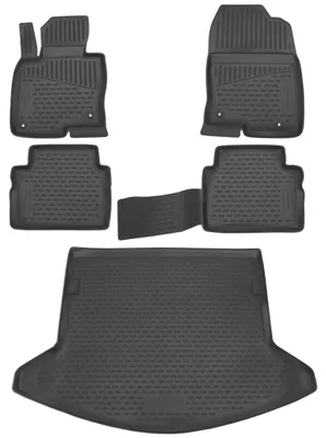 Gummi Kofferraumwanne + Fußmatten Set für Mazda CX-5 II KF, Bj. 2017-, schwarz