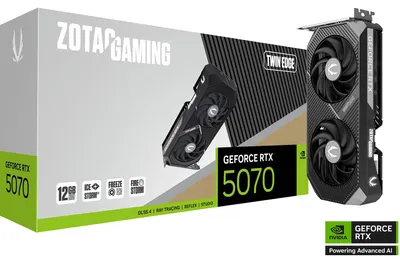 Produktbild von Zotac GAMING GeForce RTX 5070 Twin Edge, GeForce RTX 5070, 12 GB, GDDR7, 192 Bit, 7680 x 4320 Pixel, PCI Express x16 5.0