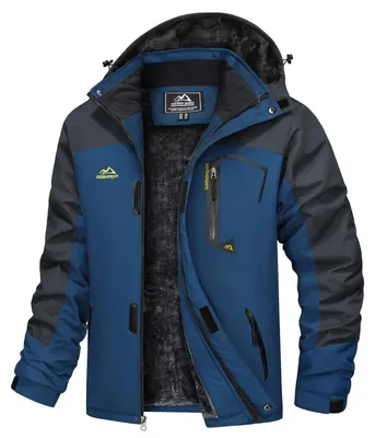 Produktbild von Regenjacke Winterjacke Skijacke - Wasserdicht - Winddicht - Mit warmem Fleecefutter - Für Herren mit Kapuze