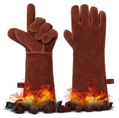 Produktbild von Solidchoice – Hitzebeständige Grillhandschuhe aus Leder für sicheres Grillen