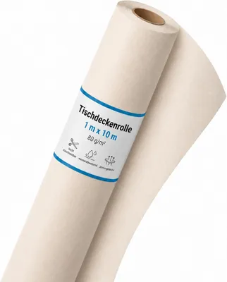 Produktbild von Tischdeckenrolle Vlies, 1 x 10 m, Creme, abwaschbar | wasserabweisend, stoffähnliche Tischdecke Rolle, , Party Hochzeit Catering Event