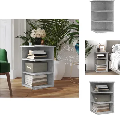 Produktbild von vidaXL Beistellregal Betongrau 35x35x55 cm Holzwerkstoff -  Sideboards