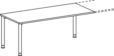 Produktbild von Verkettungstisch, BxTxH 1800x800x680-800 mm, höhenverstellbar, Platte lichtgrau, Rundrohrgestell silber