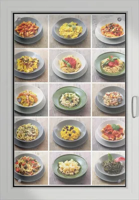 Produktbild von Wallario Lichtschutzbild, Dekorativer Sichtschutz Sonnenschutz 60 x 93 cm mit Motiv: Italienische Pasta - Verdunklung ohne Bohren