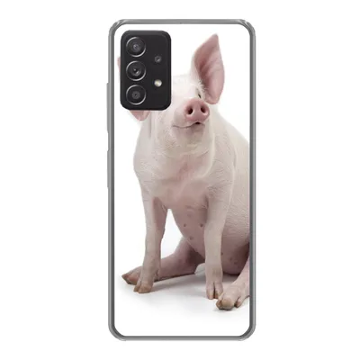 Produktbild von MuchoWow® Handyhülle Schutzhülle Hülle für Samsung galaxy a73 Schwein - Bauernhoftiere - Weiß Silikon Softcase Handy Hülle - Handyhülle