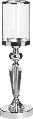 Produktbild von BELIANI Kerzenständer Silber 12 x 41 cm Glas mit Metall Hohe Glasschale Klassisch