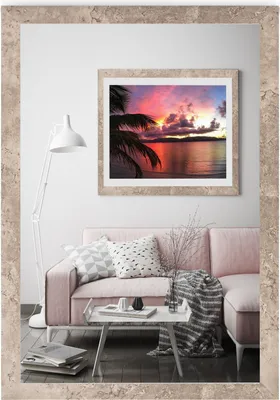 Produktbild von Bilderrahmen Foto Poster Rahmen Alice Holz MDF Beton 40x40 cm