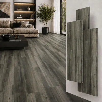 Produktbild von SPC Klick Vinylboden 5mm mit Trittschalldämmung wasserfest Holzdekor – Designboden für Renovierung und Wohnräume