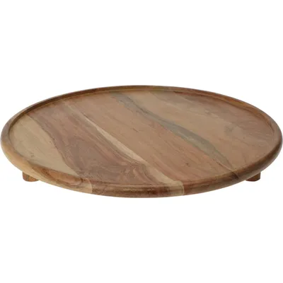 Produktbild von Rundes Serviertablett von Excellent Houseware, Akazienholz, 37 cm, braun