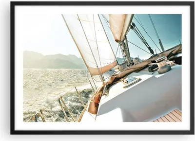 Produktbild von Gerahmtes Poster - Schwarzer Rahmen - Yacht Segeln So - 70x50 cm - Wand Bild - Wanddeko - Wandbilder - Kunstposter - Wandposter - Bilderrahmen - Bilder - Kunstdruck - Wanddekoration - P2BAA70x50-4847