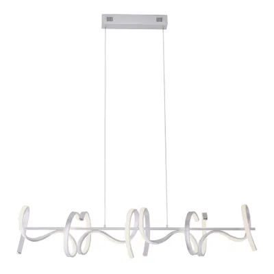 Zdjęcie produktu dla Lampa wisząca LED, srebrna, ściemniacz, zakrzywiona, L 99 cm