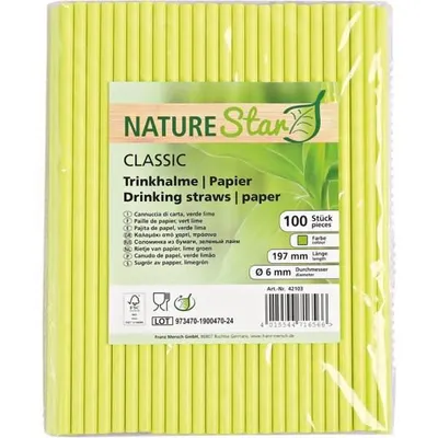 Produktbild von NATURE Star Papiertrinkhalme Classic 197 mm limettengrün 100 Stück