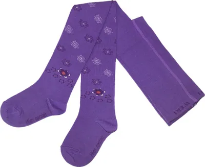 Produktbild von Kinderstrumpfhosen für Mädchen aus Baumwolle Phantasie Lila Größe 122-128