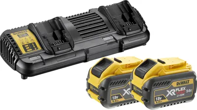 Produktbild von DEWALT XR FLEXVOLT Akku-Starter-Set 54V / 162Wh + 2 Akku + 1 Doppelladegerät DCB132-QW