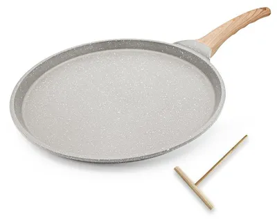 Crêpe-Pfanne 30 cm, antihaftbeschichtet, weiß, rund
