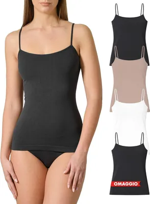 Immagine prodotto di Canottiera da donna in microfibra, senza cuciture, con spalline sottili